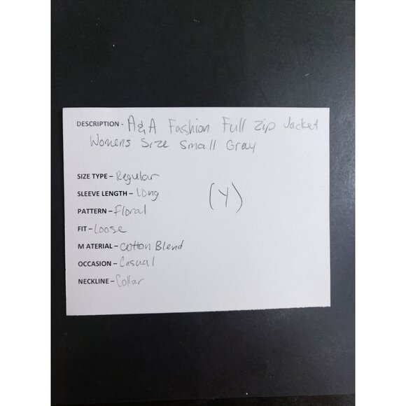 A&A Fashion Gray Floral Full Zip Hoodie Jacket Womens Small - Picture 6 of 7